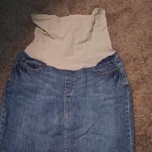 Denim Blue Midi Skirt